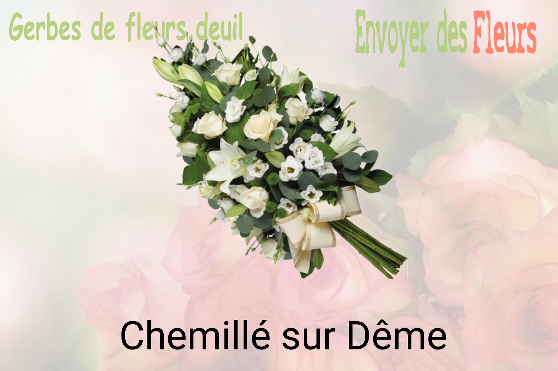 Gerbe de fleurs de deuil livrée à Chemillé-sur-Dême